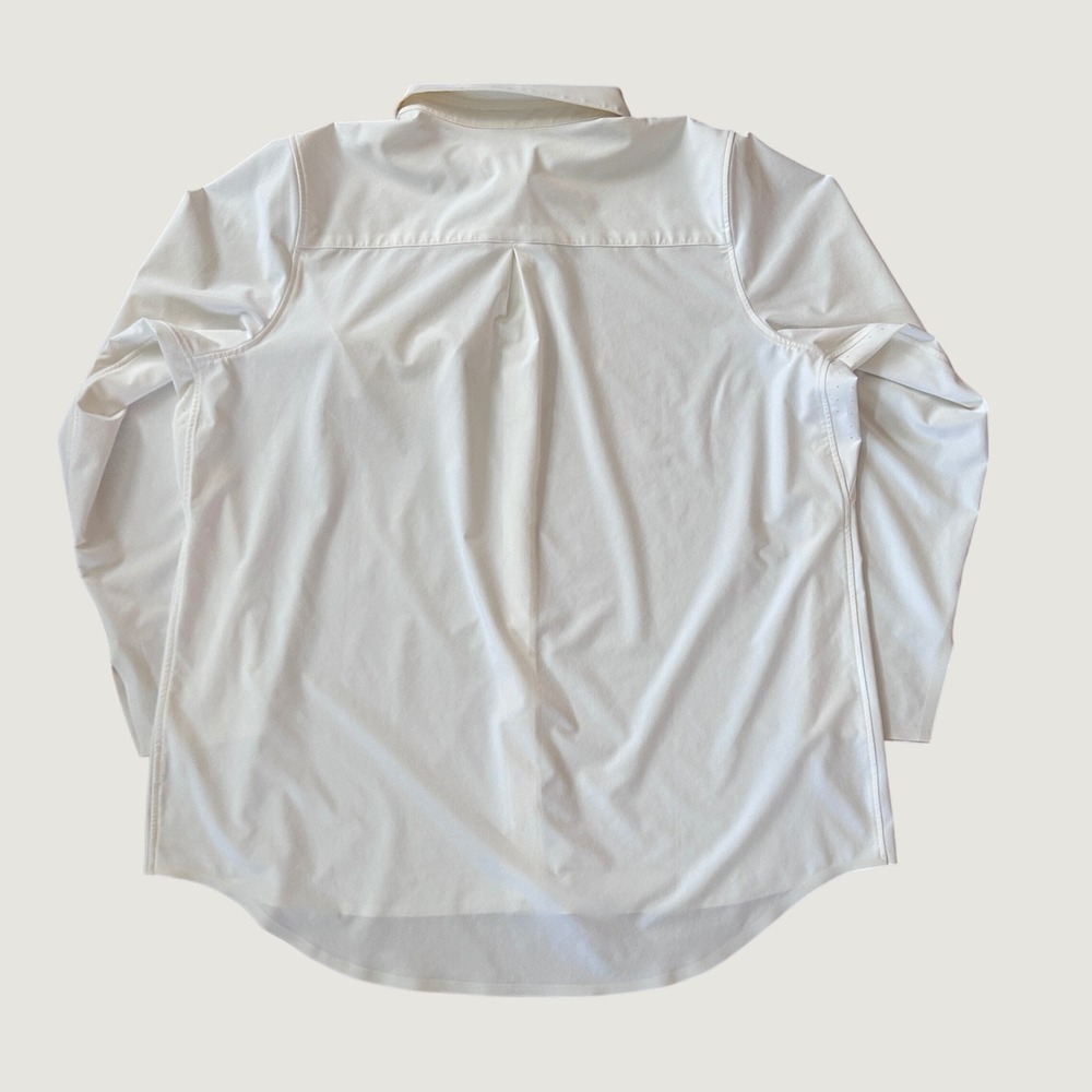 Athleta Urbanite White Long Sleeve Button Down Shirt Women XL Travel Stretch - Picture 2 of 5